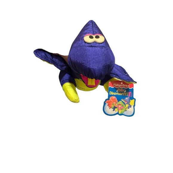 Fisher Price Baby Dino-Roar 1992 Plush Dinosaur Pterodactyl Puffalump Hatchling - Picture 1 of 8